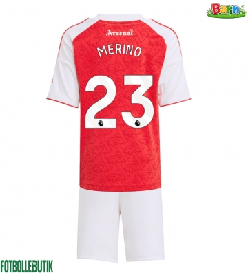 Arsenal Mikel Merino #23 Hemmaställ Barn 2025-26 Kortärmad (+ Korta byxor)